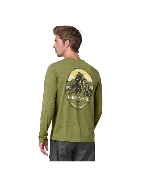 Patagonia Men's Chouinard L/S Cap Cool Daily Graphic Shirt, Green X-Dye