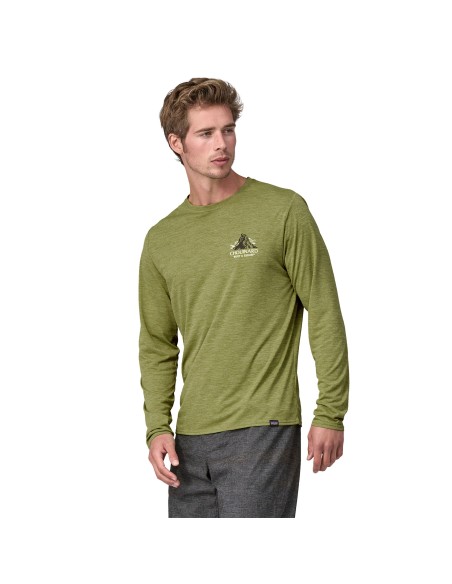Patagonia Men's Chouinard L/S Cap Cool Daily Graphic Shirt, Green X-Dye