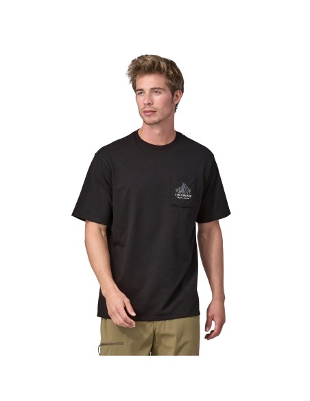 Patagonia Men's Chouinard Crest Pocket Responsibili Tee, Ink Black
