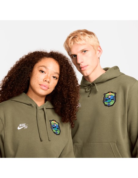Nike SB Agnostic Hoodie, Medium Olive/White