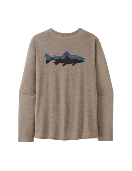 Patagonia Men´s L/S Cap Cool Daily Graphic Shirt, Seabird Grey