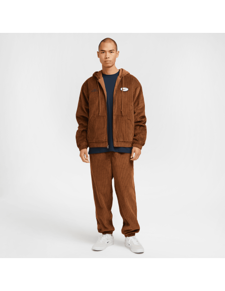Nike SB Full-Zip Hooded Corduroy Skate Jacket, Lt British Tan/Armory Navy