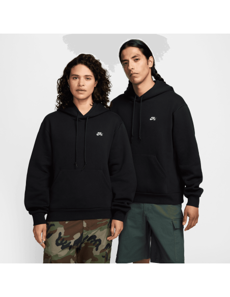 Nike SB Fleece Pullover Skate Hoodie, Black/White