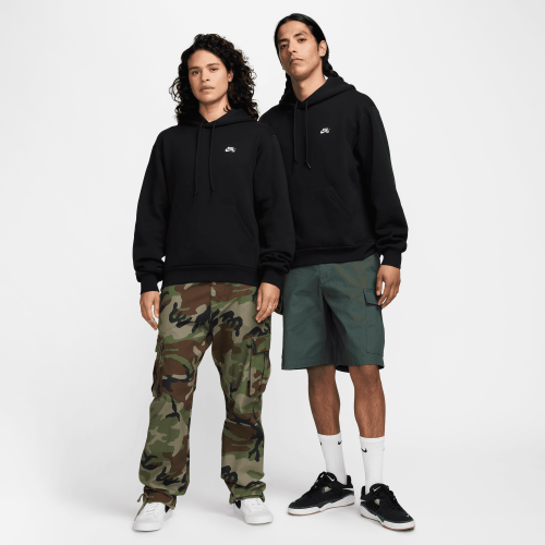 Nike SB Fleece Pullover Skate Hoodie, Black/White