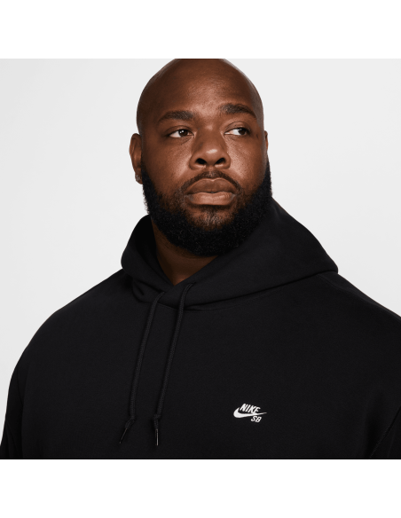 Nike SB Fleece Pullover Skate Hoodie, Black/White