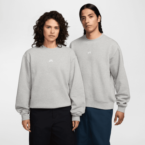 Nike SB Fleece Skate Crew, Dark Grey Heather/White