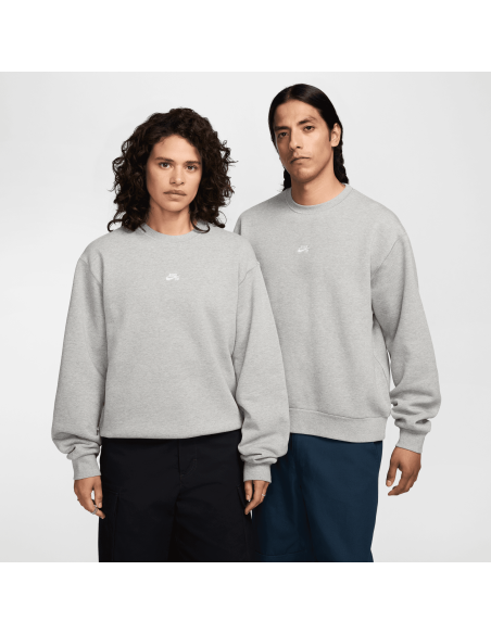 Nike SB Fleece Skate Crew, Dark Grey Heather/White
