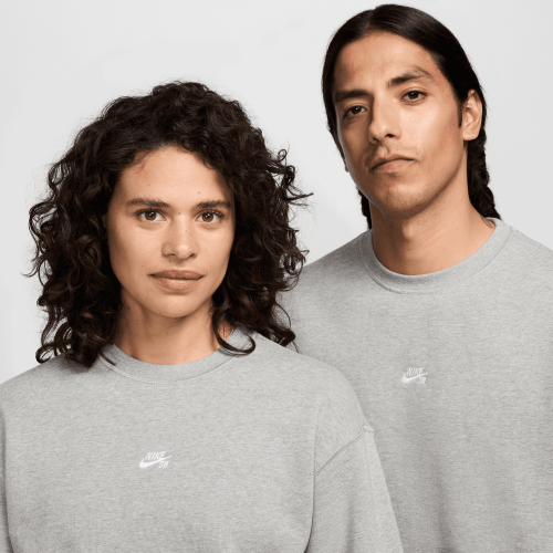 Nike SB Fleece Skate Crew, Dark Grey Heather/White