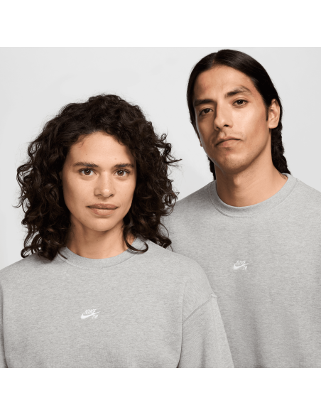 Nike SB Fleece Skate Crew, Dark Grey Heather/White