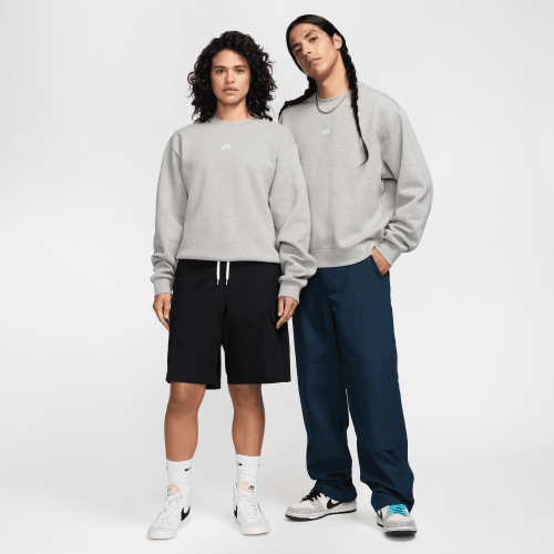 Nike SB Fleece Skate Crew, Dark Grey Heather/White