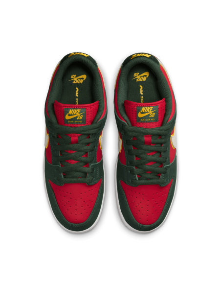 Nike SB Dunk Low Pro Premium, Fir/White-University Gold-Fire Red