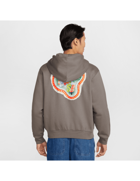Nike SB Fleece Front-Zip Skate Hoodie, Cave Stone/White