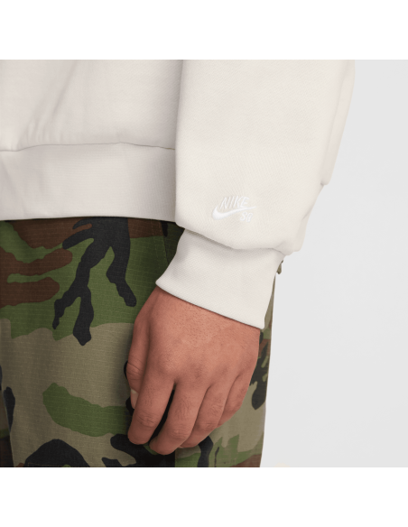 Nike SB Fleece Slider Crew, Light Bone/White