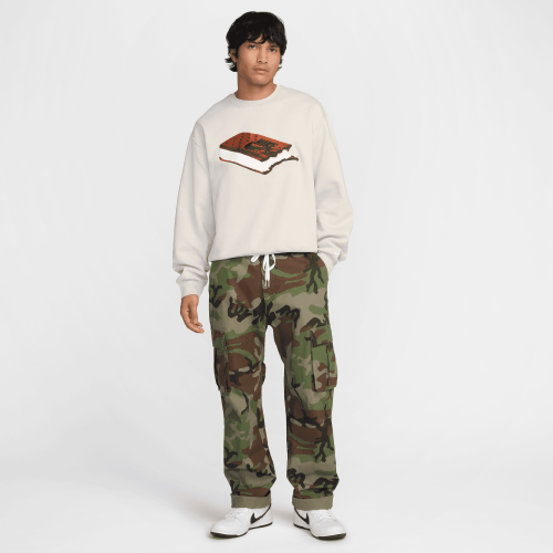 Nike SB Fleece Slider Crew, Light Bone/White