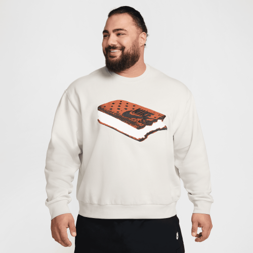 Nike SB Fleece Slider Crew, Light Bone/White