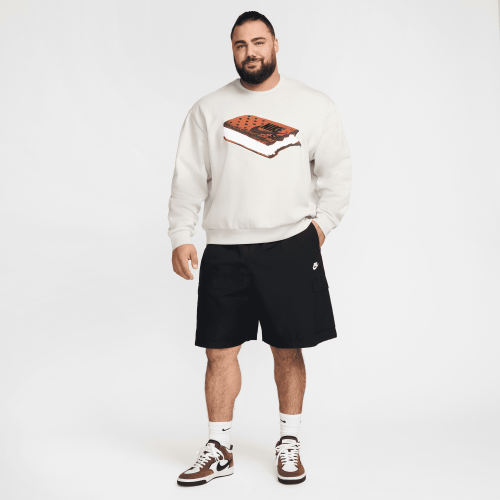 Nike SB Fleece Slider Crew, Light Bone/White
