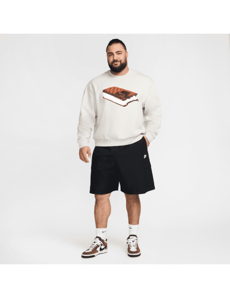 Nike SB Fleece Slider Crew, Light Bone/White