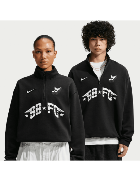 Nike SB Skate Half-Zip Fleece Crew, Black
