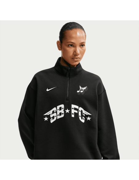 Nike SB Skate Half-Zip Fleece Crew, Black