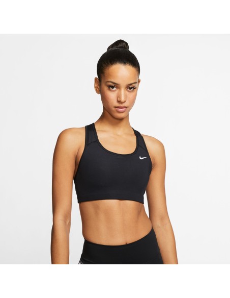 Nike Swoosh Women's Medium-Support Non-Padded Sports Bra, Black