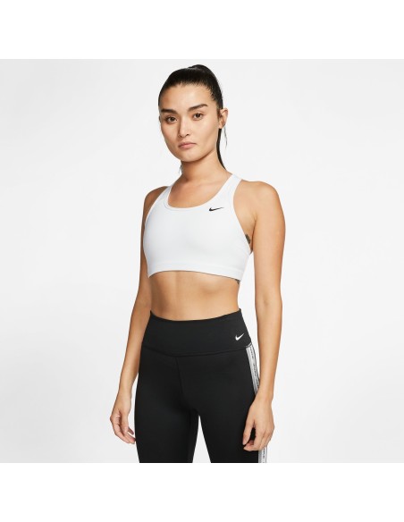 Nike Swoosh Women's Medium-Support Non-Padded Sports Bra, White
