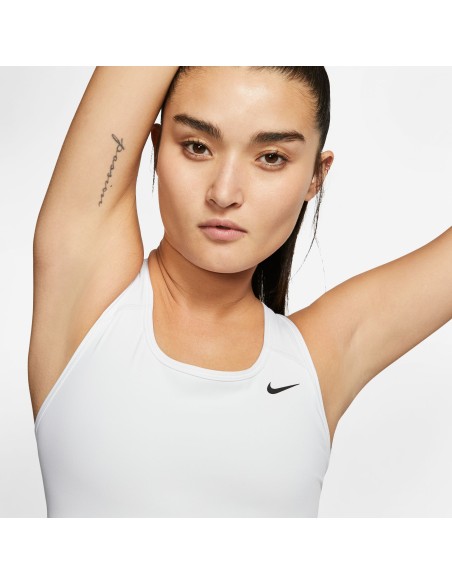 Nike Swoosh Women's Medium-Support Non-Padded Sports Bra, White