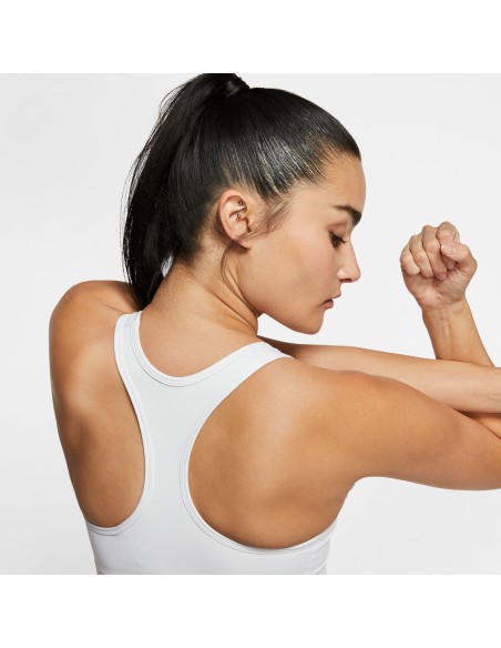 Nike Swoosh Women's Medium-Support Non-Padded Sports Bra, White