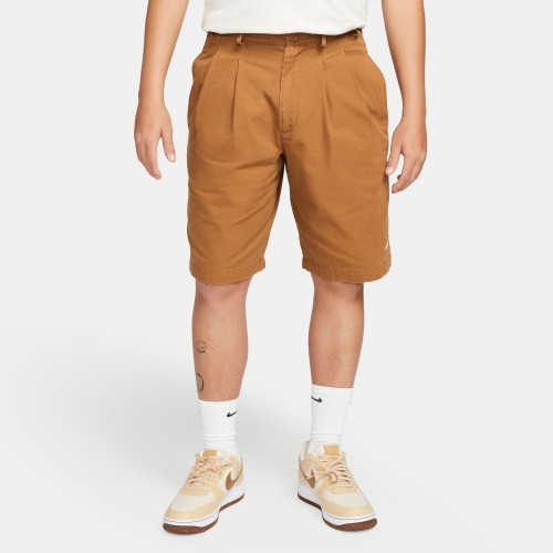 Nike SB Men's Pleated Chino Shorts, Brown/White