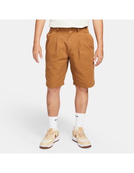 Nike SB Men's Pleated Chino Shorts, Brown/White