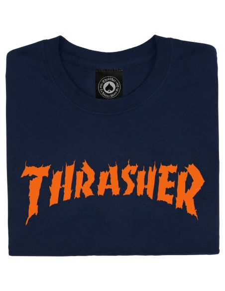 Thrasher Burn In Down T-Shirt, Navy