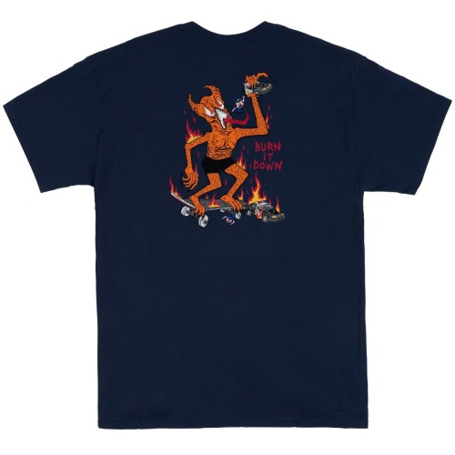 Thrasher Burn In Down T-Shirt, Navy