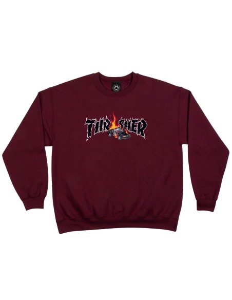 Thrasher Cop Car Crewneck, Maroon