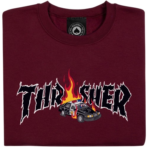 Thrasher Cop Car Crewneck, Maroon