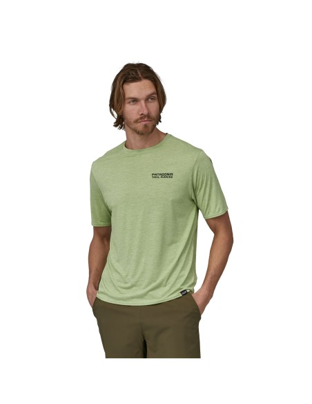 Patagonia Men's Cap Cool Daily Graphic Shirt, Salvia Green X-Dye