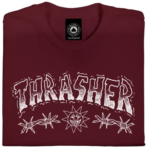 Thrasher Barbed Wire Long Sleeve, Maroon