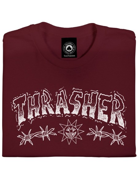 Thrasher Barbed Wire Long Sleeve, Maroon