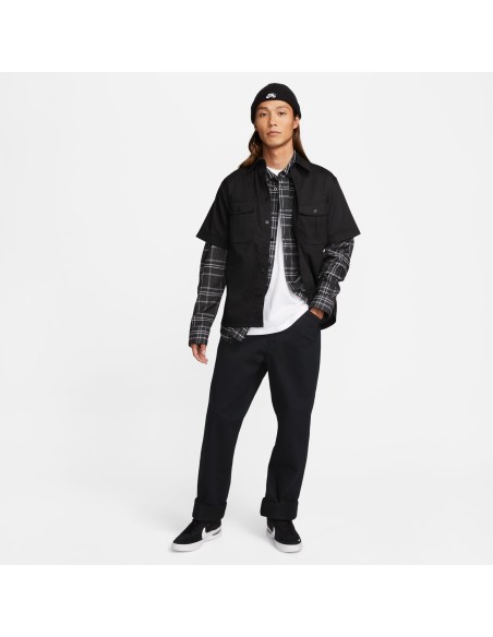 Nike SB Short sleeve Woven Skate Button Down, Black