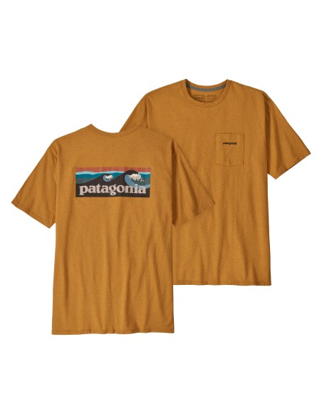 Patagonia Men's Boardshort Logo Pocket Responsibili-Tee, Dried Mango