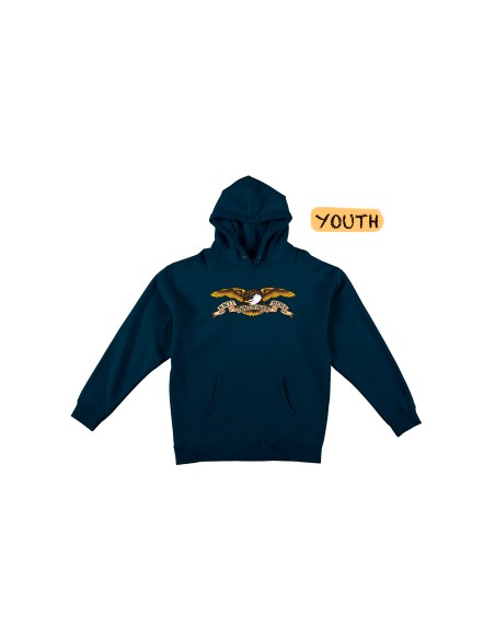 Anti Hero Eagle Youth Pullover Hooded Sweatshirt, Navy