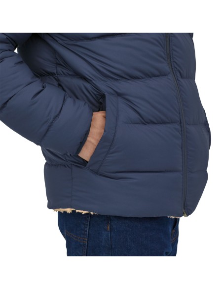 Patagonia Men's Reversible Silent Down Fleece Jacket, New Navy