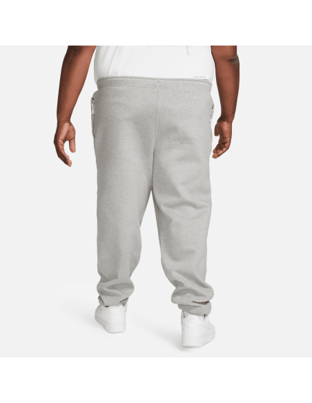 Nike Solo Swoosh Fleece Pants, Dark Grey Heather/White
