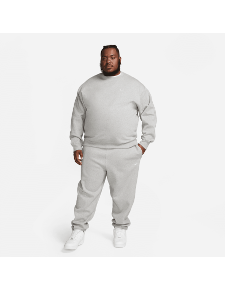 Nike Solo Swoosh Fleece Pants, Dark Grey Heather/White
