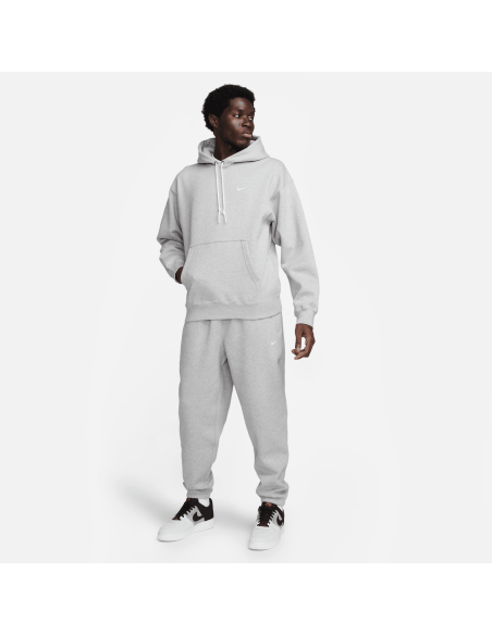 Nike Solo Swoosh Fleece Pants, Dark Grey Heather/White